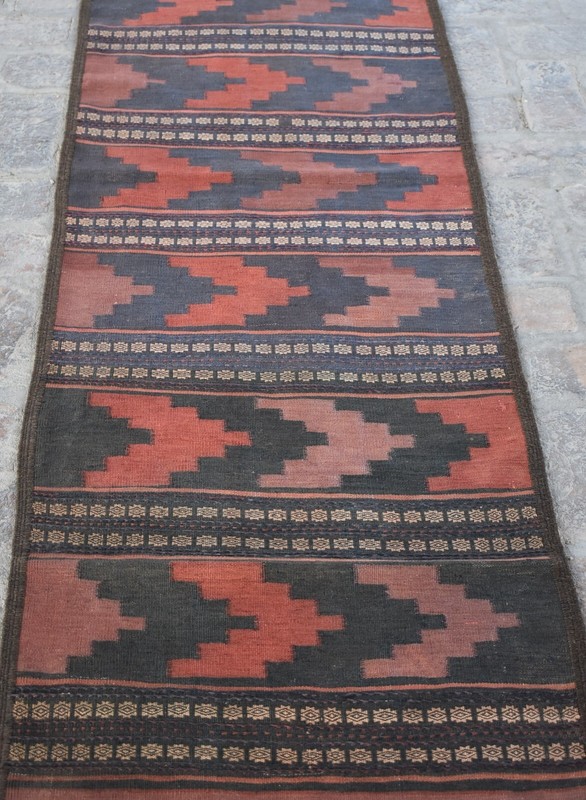 Antique Afghan Persian Maldari Runner Rug 2x10 ft Tribal Handmade Hallway Carpet gallery