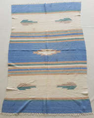 Vintage Handmade Turkish Tribal Traditional Wool Kilim Rug 196×132 cm