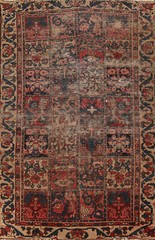 Vegetable Dye Garden Design Bakhtiari Vintage Handmade Wool Area Rug 4×7 Carpet