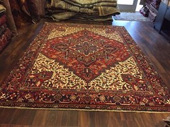 Genuine Hand Knotted Vintage Heriz Serapi Area Rug Geometric Carpet 8’5×11’2,304