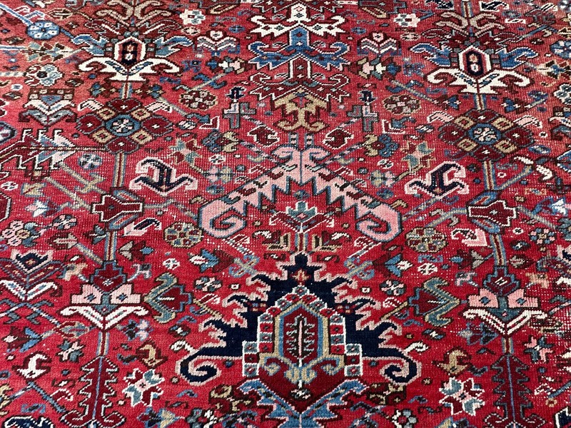 8x11 Antique Traditional Geometric Handmade Red Wool Area Rug 239cm x 336 c.1920 gallery