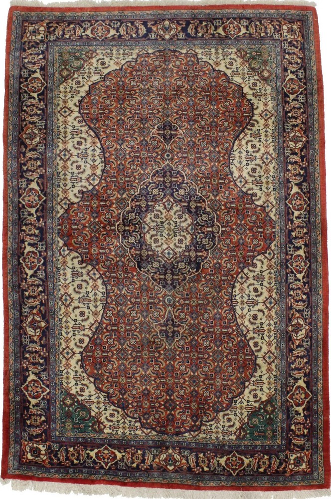 Decorative Orange Floral Geometric Design Oriental Wool Rug Carpet 4'5X6'7 ft