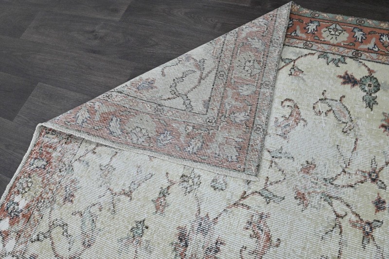 Oushak Turkish Vintage Rug 4x6 Kilim Rug Anatolian Handmade Boho Decor BEIGE gallery