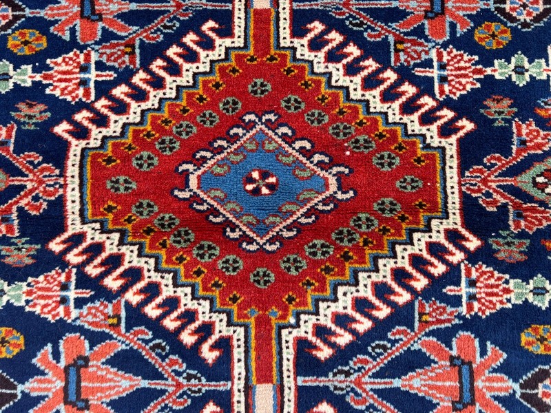 3'7x5'5 ft Vintage Afghan Baluchi Hand-Knotted Wool Geometric Area Rug gallery