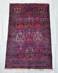 Vintage Nomad Maldari Tribal Belouch Natural Vegetable Dye Zakani Prayer Carpet