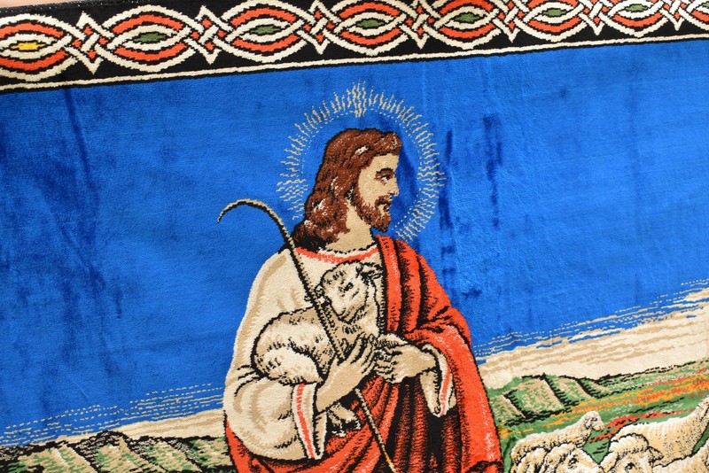 Turkish Rug 47''x68'' Wall Hanging Asmalik Rug Machine Made Jesus Pattern Rug gallery