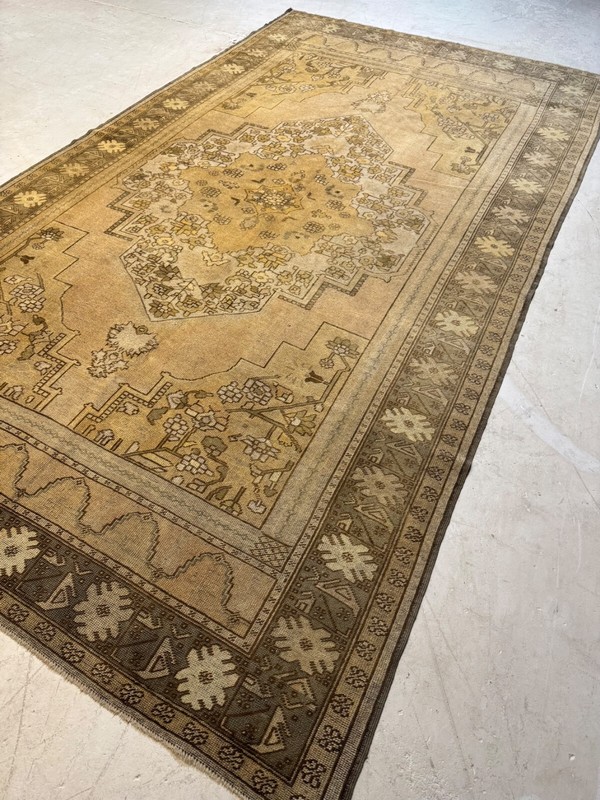 Oriental Hand-Knotted Wool Area Rug Turkish Oushak Ivory/Beige/Brown 7' x 12'9" gallery