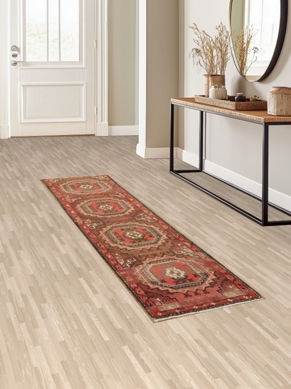 Tribal Geometric Runner Rug Handmade Wool for Hallways and Entryways 2x8 gallery