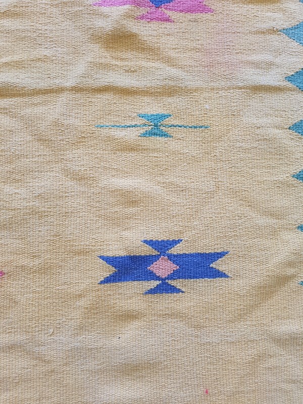 Vintage Handmade Traditional Peruvian Wool Kilim Floor Rug Carpet 181x116 cm gallery