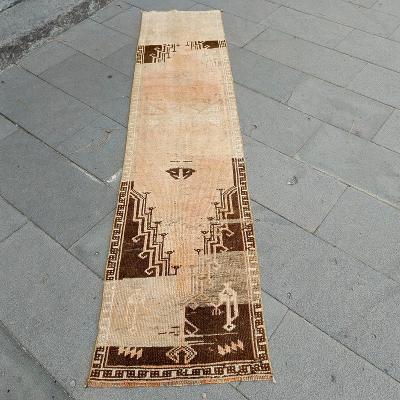 Unique 2x7 Turkish rug 1.71 x 7.38 ft Vintage Handmade rug 52 x 225 cm runner gallery