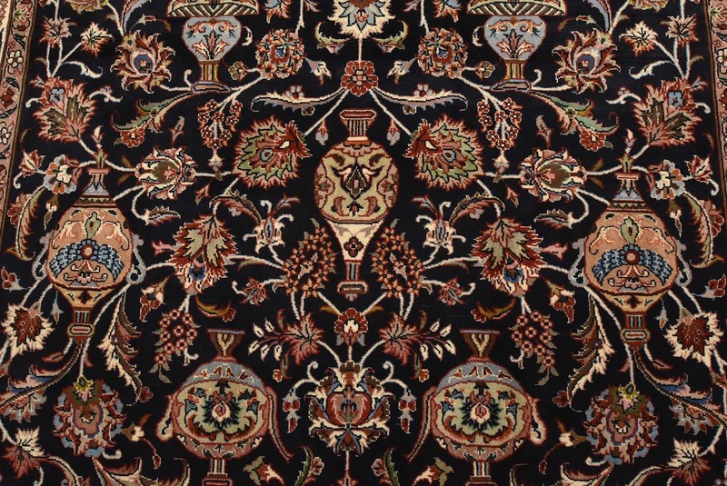 Fine Kashmar Rug 5’11” x 8’3” Blue Wool Vintage Hand-Knotted Oriental Carpet gallery