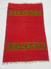 Fine Vintage Traditional Hand Made Oriental Wool Red Green Kilim Rug 224x149cm