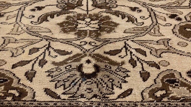Bohemian Antique 1920-1930's Wool Colored Wool Pile Bunyan Area Rug 6’7x9’5" gallery