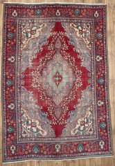 Semi-Antique Distressed Floral Oriental Wool Rug Home Decor Carpet 6’4×9’5 Ft