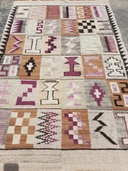 Distressed Vintage Peruvian Ayacucho Inca Calendar Hand Loom Tapestry 4.9×3.1 ft