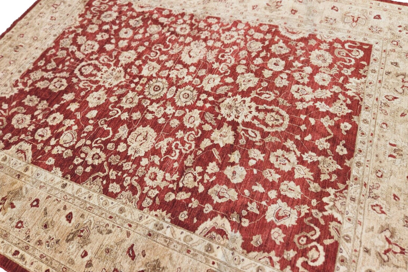 ANTIQUITY HAND-KNOTTED TURKISH OUSHAK PISHAWAR-ZIGLAR WOOL MUTED RUG 9'2 X11'7" gallery