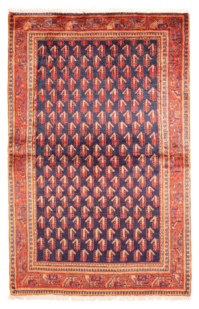 Traditional Vintage Hand-Knotted Area Rug 4'3" x 6'8" Oriental Wool Carpet