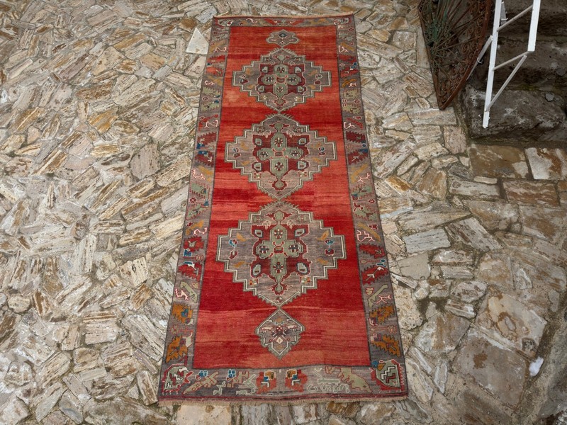 5x12 Vintage Rug, Turkish Rug, Red Rug, Area Rug, Anatolian Rug, Bedroom Rug gallery