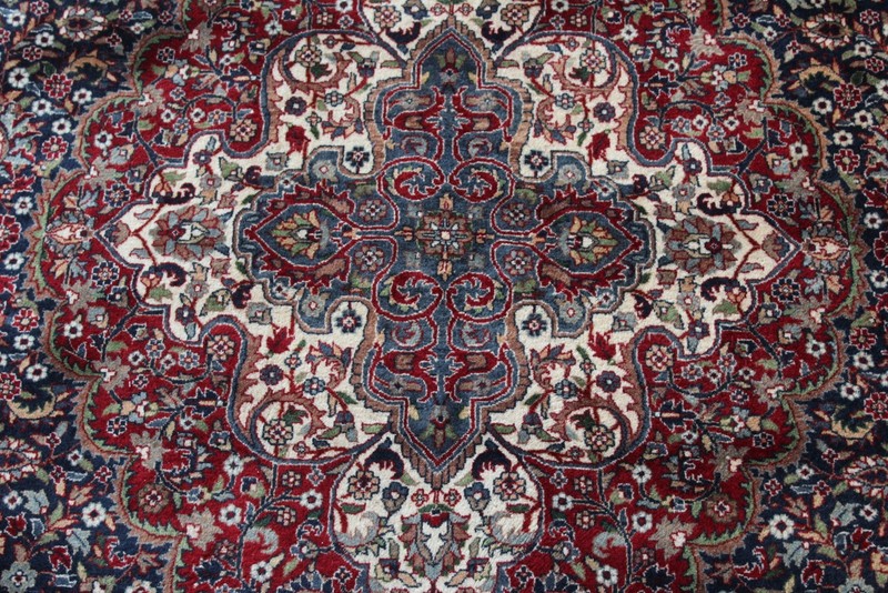 Fine Quality Handmade Tabrz Design Wool Rug dark blue navy medallion design 8x10 gallery