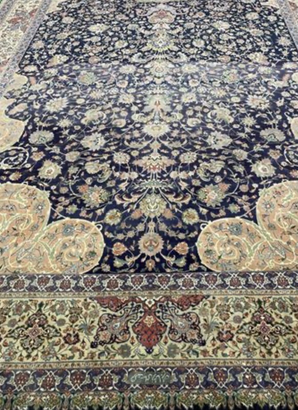 Fine Original Area Rug Keshan Rare Wool Pile 10.8 X 15.11 Authentic New Blue A gallery