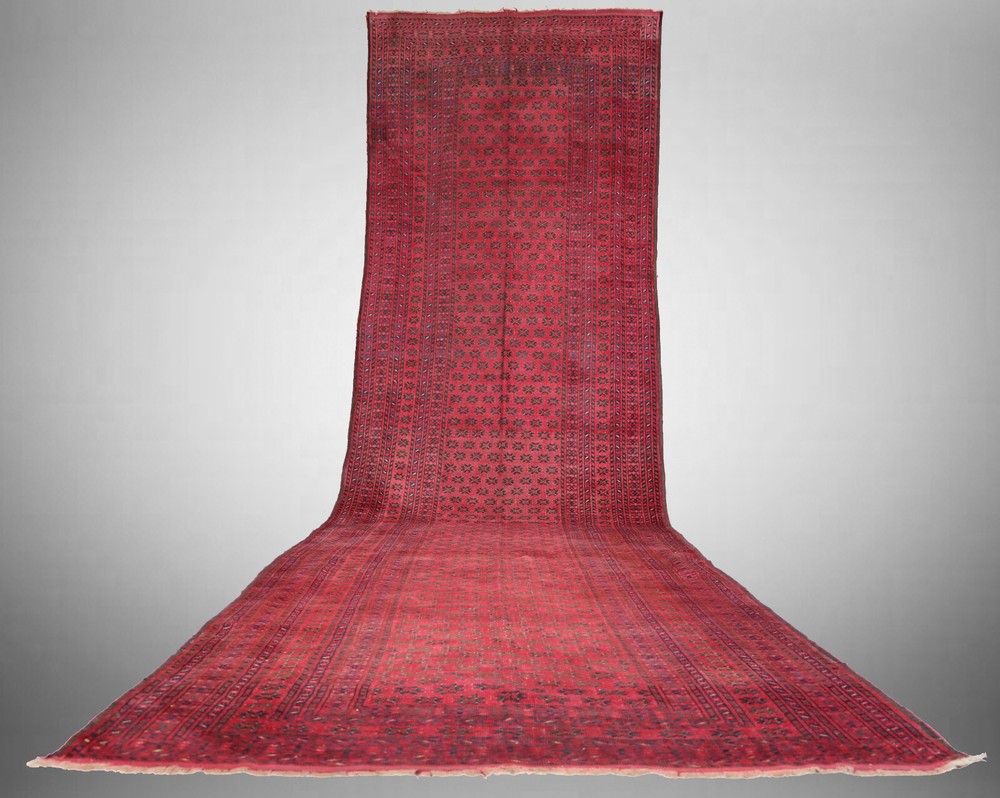 17 x 4.5 ft ANTIQUE ERSARI NOMAD TURKMEN RUNNER CARPET BUKHARA ORIENTAL RUG 19th