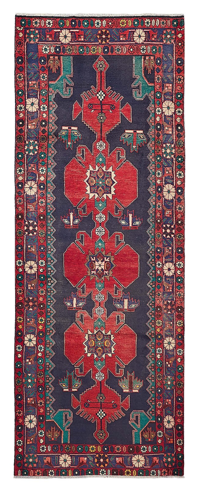 3'4" x 9'7" Vintage Hand-knotted Runner Rug Traditional Oriental Wool Carpet gallery