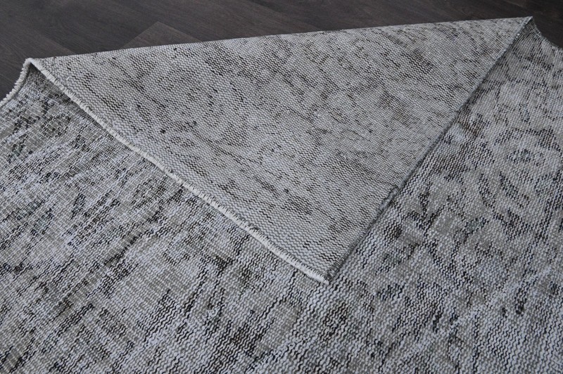 Oushak Turkish Vintage Rug 5x8 Kilim Rug Anatolian Handmade Boho Decor GRAY gallery