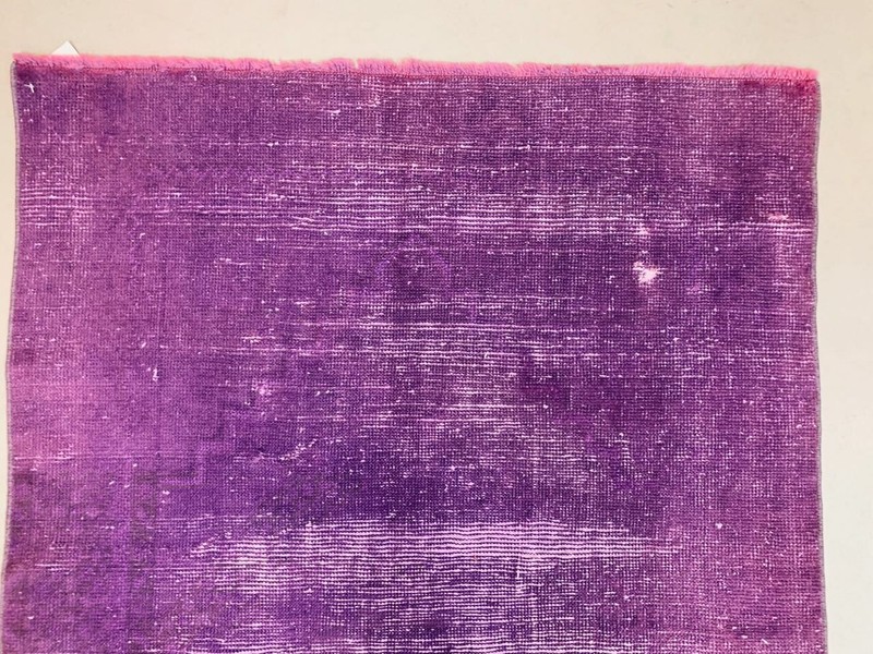 Old tribal Distressed Overdyed Vintage Turkish Wool Rug 194x102 cm Medium gallery