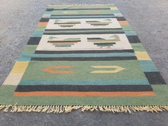 Vintage Traditional Handmade Scandinavian Style Wool Multicolor Kilim 4.5×2.7 ft