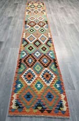 Vintage Kilim Traditional Hand Made Oriental Wool Kilim 3x16ft 81cmx493