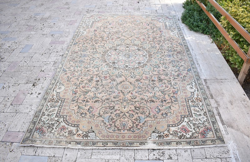 Turkish Rug 59''x102'' Vintage Light Muted Color 4x8 Rug Oushak Rug 151x260cm gallery