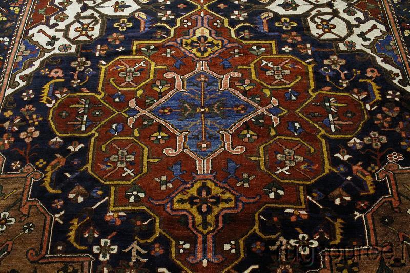 Pre-1900 Vegetable Dye Bakhtiari Palace size Hand-made Antique Rug 12x17 gallery