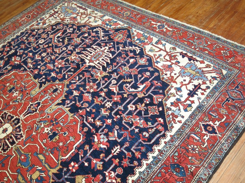 Antique Navy Karajeh Rug 9'x11'3'' gallery