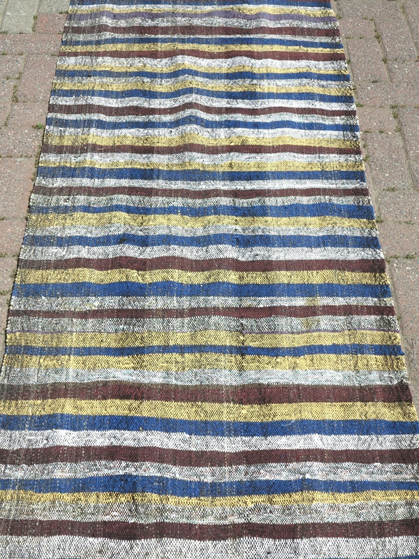 Vintage Turkish Handmade Kilim Runner, Hallway Rug, Striped Rug Runner 3x19 ft gallery