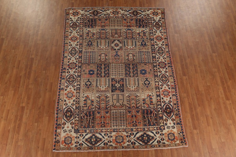 Garden Design Vintage Area Rug 7x10 Ft Hand-Knotted Tribal Oriental Wool Carpet gallery