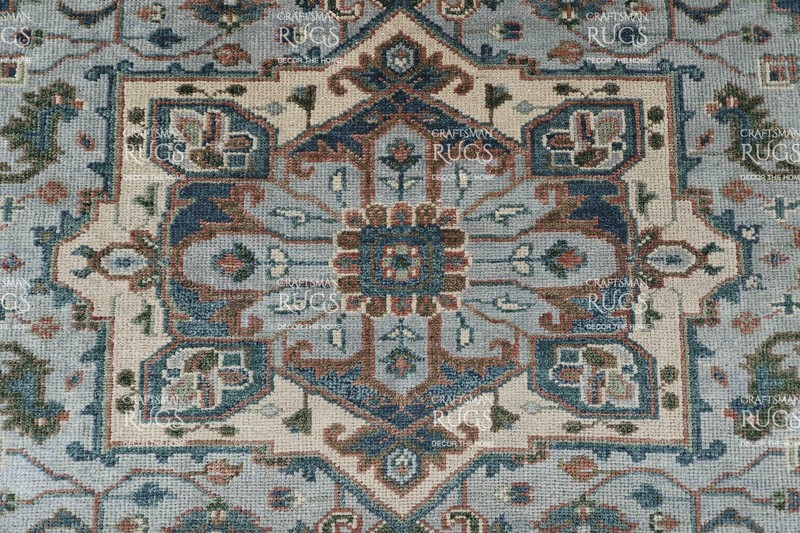 8x10 Light Blue & Ivory Hand made Traditional Living Area Rugs, 8x10ft gallery