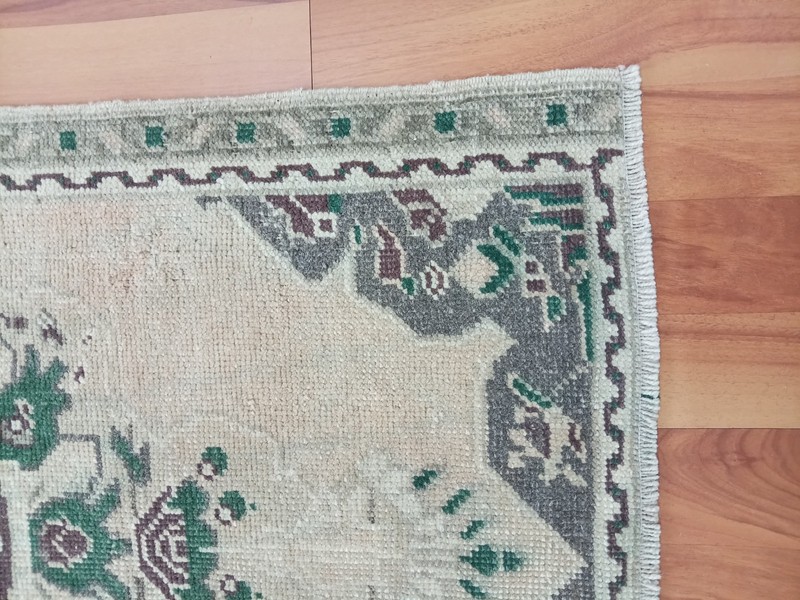 Rare Pattern Green Carpet, Handmade Beige Luxury Decor Rug Free Ship Rug gallery