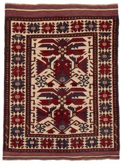 Vintage Traditional Hand-Knotted Area Rug 3’10” x 5’4″ Oriental Wool Carpet