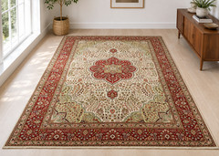 NATURAL WOOL Old Oriental Rugs,Hand Woven,knotted size Approximately 6’8″ x 9’8″