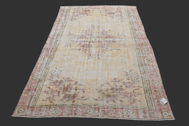 Vintage Turkish Oushak Rug, Beige 5x9 ft, Handmade Wool, Bohemian Anatolian gallery