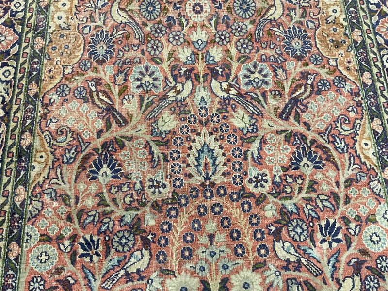 High Quality Silk Rug Wall Hanging Floor Pictorial Birds Silk Rug Carpet 3x5 Ft gallery