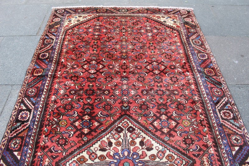 Vintage Hand Made Traditional Oriental Wool Red Large Long Rug 337x151cm gallery