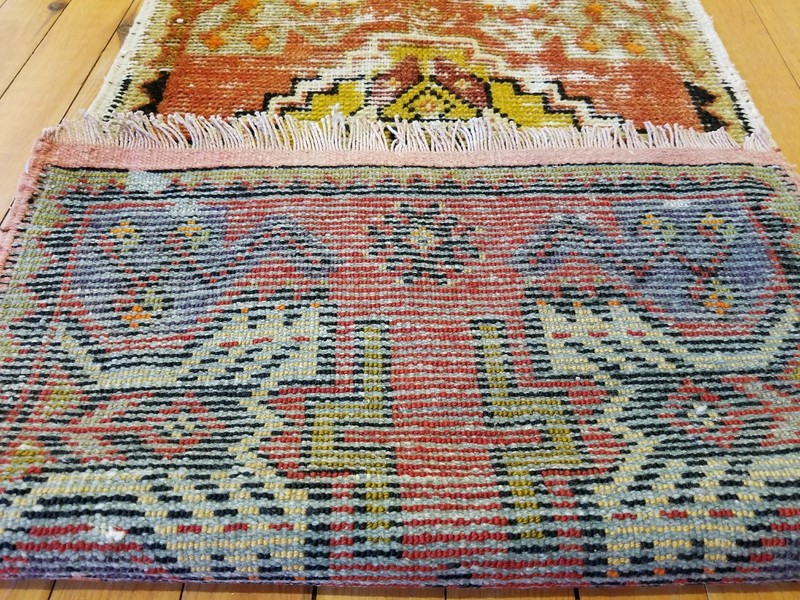 Vintage 1950-1960s Natural Dyed Wool Pile, Tribal Rug 1’5”x 2’11” gallery
