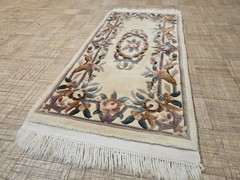 2.6×5 ROUND CHINESE RUG ART DECO AUBUSSON AUTHENTIC 100% WOOL ORIENTAL RUG