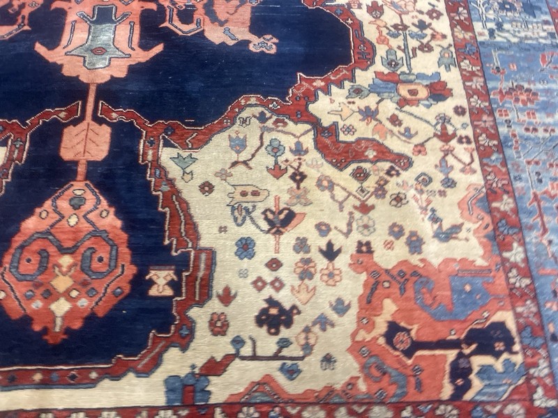 VINTAGE AZERI WOVEN LEGENDS TURKISH ORIENTAL RUG BLACK MOUNTAIN SERAPI DESIGN gallery