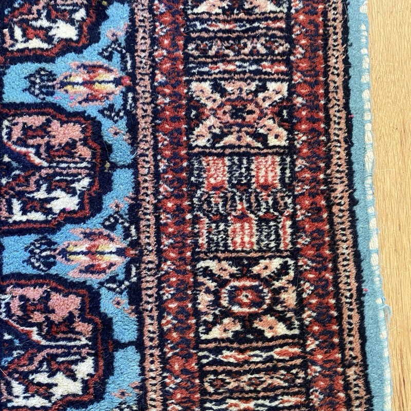 Vintage Rug 2' 1 x 3' 4 Blue Hand Knotted Oriental Rug Bokhara gallery