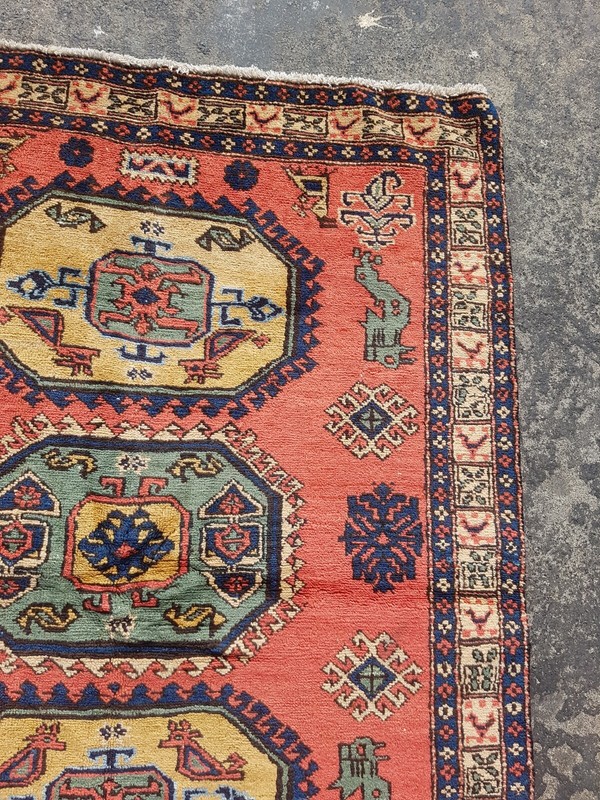 Vintage Hand Made Traditional Rug Oriental Wool Multicolor Carpet 138x108 cm gallery