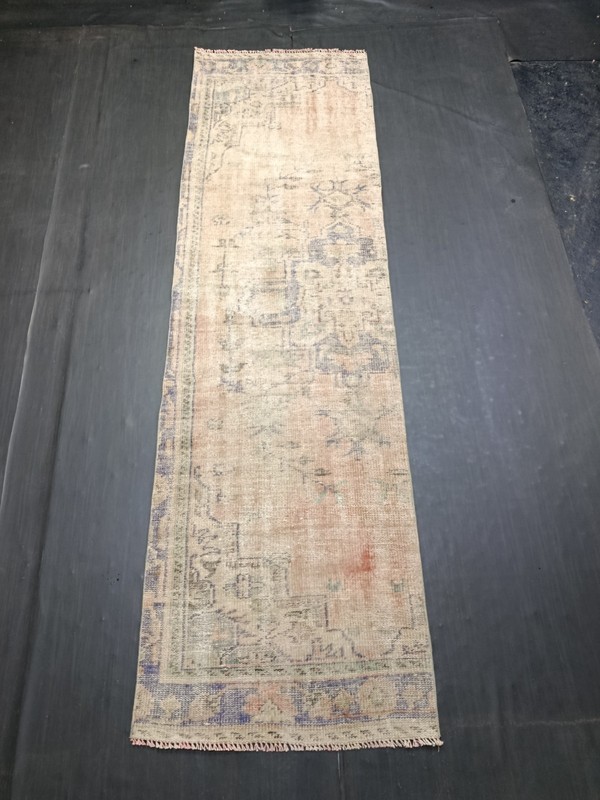 Red Antique Oriental Handmade Runner, 2.6x9ft, Red Faded Entryway Runner Rug gallery