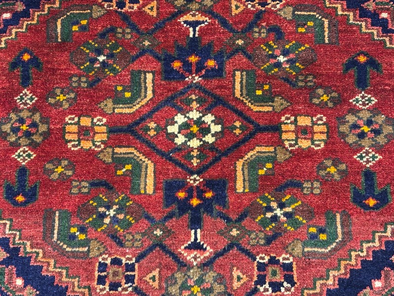 Vintage Zanjan Tribal Hand Knotted Wool Area Rug 4x7 Oriental Red Geometric Boho gallery