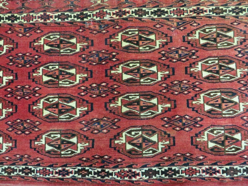 2.5' X 4' Antique Handmade Red Turkoman Tribal Wool Rug Cushion Case Elephant gallery